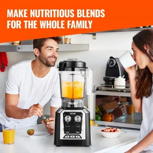 VEVOR Mixer kommerzieller Standmixer 2200 W mit Behälter aus Kunststoff, Hochleistungsmixer Power Profi Mixer Küchenmixer mit 3 Funktionen, für gefrorene Getränke Shakes Smoothies und Crush Ice, schwarz – Bild 5