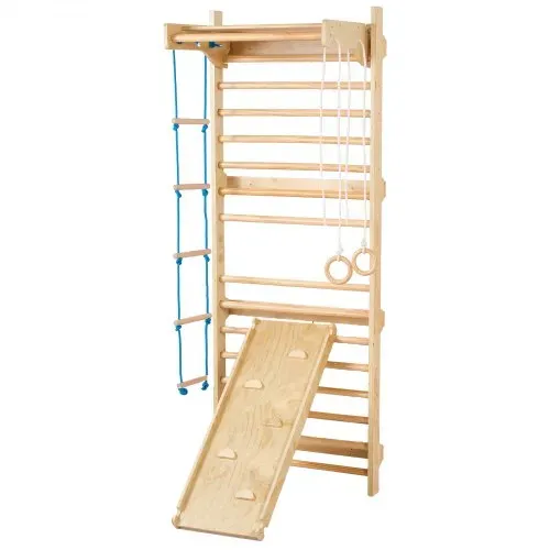 VEVOR Schwedische Leiterwand 15-stufiges Kletterspielzeug aus Holz für Indoor-Spielplätze, 100 kg Tragkraft, Schwedische Wandleiter für Kinder & Erwachsene, Sprossenwand Turnwand aus Kiefernholz – Bild 10
