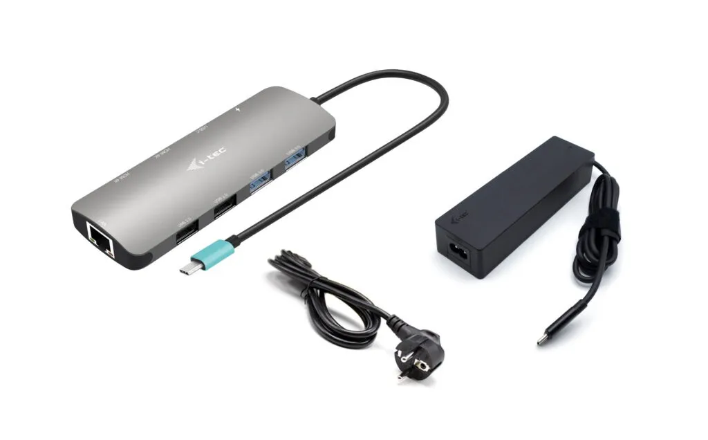 i-tec Metal USB-C Nano 2x Display Docking Station with PD 100 W + Charger 100W i-tec Metal USB-C Nano 2x Display Docking Station with PD 100 W + Charger 100W