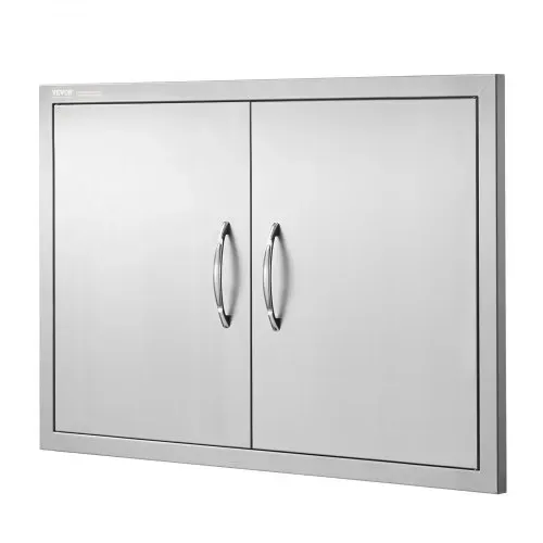 VEVOR Grill-Zugangstür, 838 x 558 x 46 mm, Doppelte Außenküchentür, Flächenbündig Montierte Edelstahltür, Vertikale Wandtür mit Griffen, für Grillinsel, Grillstation, Außenschrank usw. – Bild 9