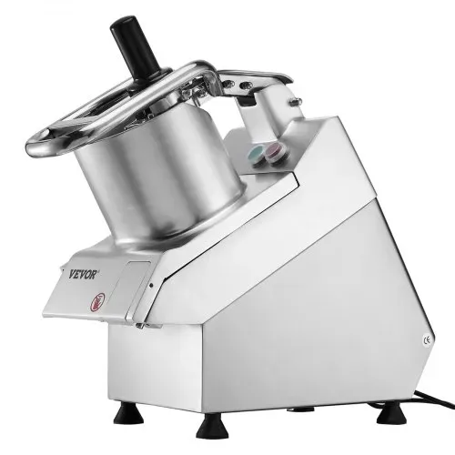 VEVOR Küchenmaschine Gemüseschneider Gemüsezerkleiner 2 Einfüllöffnungen, Schneider aus lebensmittelechtem Edelstahl mit 6 abnehmbaren Klingen, 3/5/7/10 mm Raspel, 2/4 mm Hobel, für Gemüse Obst – Bild 10