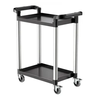 VEVOR Mehrzweckwagen, 136 kg Tragkraft, 2-stufiger Universalwagen aus Kunststoff mit 360° Schwenkrädern (2 mit Bremsen), 800x410x945 mm großer Servierwagen für Lager, Büro, Zuhause, Restaurant, Küche VEVOR Mehrzweckwagen, 136 kg Tragkraft, 2-stufiger Universalwagen aus Kunststoff mit 360° Schwenkrädern (2 mit Bremsen), 800x410x945 mm großer Servierwagen für Lager, Büro, Zuhause, Restaurant, Küche