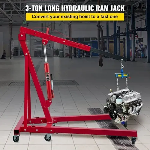 VEVOR Hydraulischer langer Rammenheber, 3 t Kapazität, mit Einzelkolbenpumpe & Gabelkopfsockel, manueller Hubarbeitsbühnenheber mit Griff, für Garagen-/Ladenkräne, Motorhebebühne, rot VEVOR Hydraulischer langer Rammenheber, 3 t Kapazität, mit Einzelkolbenpumpe & Gabelkopfsockel, manueller Hubarbeitsbühnenheber mit Griff, für Garagen-/Ladenkräne, Motorhebebühne, rot