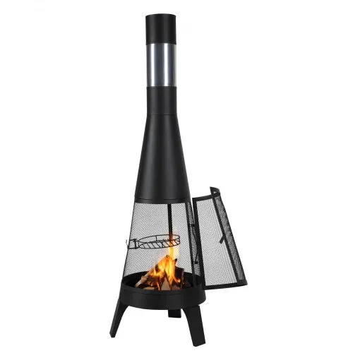 VEVOR Gartenkamin, φ508x1495 mm Terrassenofen, konischer Kamin zum Grillen & Wärmen, Aztekenofen für draußen mit Grillgitter, Kaminmantel & rostfreiem Kamindeckel, für Terrasse, Garten, Hinterhof – Bild 9