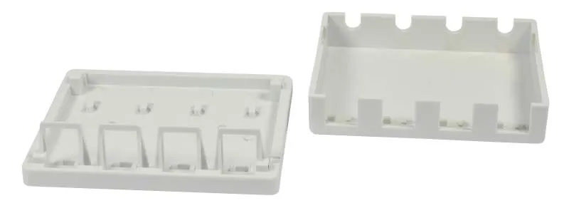 Keystone, Modulträger, Patchpanel für 4x TP-Modul, Aufputz, weiss(ABS), Synergy 21, – Bild 3