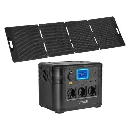 VEVOE Tragbare Powerstation, mit 200-W-Solarpanel, 1200-W-Solargenerator, 806-Wh-LiFePO4-Akku-Backup & 9 Ausgängen, Notstromaggregat für Notfälle zu Hause, Camping & Reisen mit Wohnmobil VEVOE Tragbare Powerstation, mit 200-W-Solarpanel, 1200-W-Solargenerator, 806-Wh-LiFePO4-Akku-Backup & 9 Ausgängen, Notstromaggregat für Notfälle zu Hause, Camping & Reisen mit Wohnmobil