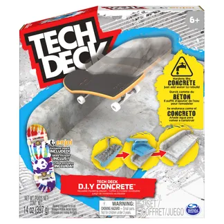 Tech Deck Concrete – Fingerboard-Rampe zum Selberbauen aus wiederverwendbarem Beton-Material, mit Fingerboard von Enjoi, ab 6 Jahren Tech Deck Concrete – Fingerboard-Rampe zum Selberbauen aus wiederverwendbarem Beton-Material, mit Fingerboard von Enjoi, ab 6 Jahren