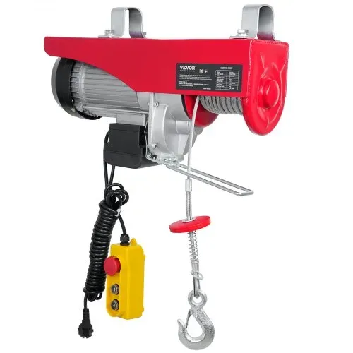 VEVOR 230V Elektrische Seilwinde 500kg bis 1000kg Hubhöhe 12m Seilzug Motorwinde 1600W Motor Flaschenzug 10m/min Hubgeschwindigkeit Hebezug mit kabelgebundener Fernbedienung Seilhebezug Kettenzug – Bild 10