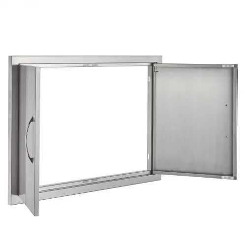 VEVOR Grill-Zugangstür, 774 x 533 mm, Doppelte Außenküchentür, Flächenbündig Montierte Edelstahltür, Vertikale Wandtür mit Griffen, für Grillinsel, Grillstation, Außenschrank – Bild 10