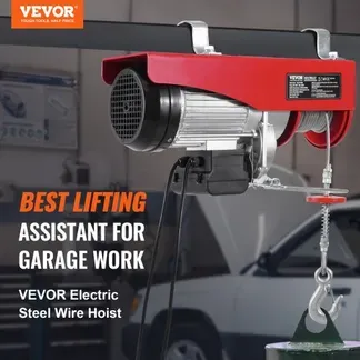 VEVOR Elektrische Seilwinde, 1200 kg Motorwinde mit 4,2 m kabelgebundener Fernbedienung, 12 m Hubhöhe mit Einzelkabel, Einzel-/Doppelschlingen, Not-Aus, Hebezeug für Garage, Lager, Fabrik VEVOR Elektrische Seilwinde, 1200 kg Motorwinde mit 4,2 m kabelgebundener Fernbedienung, 12 m Hubhöhe mit Einzelkabel, Einzel-/Doppelschlingen, Not-Aus, Hebezeug für Garage, Lager, Fabrik