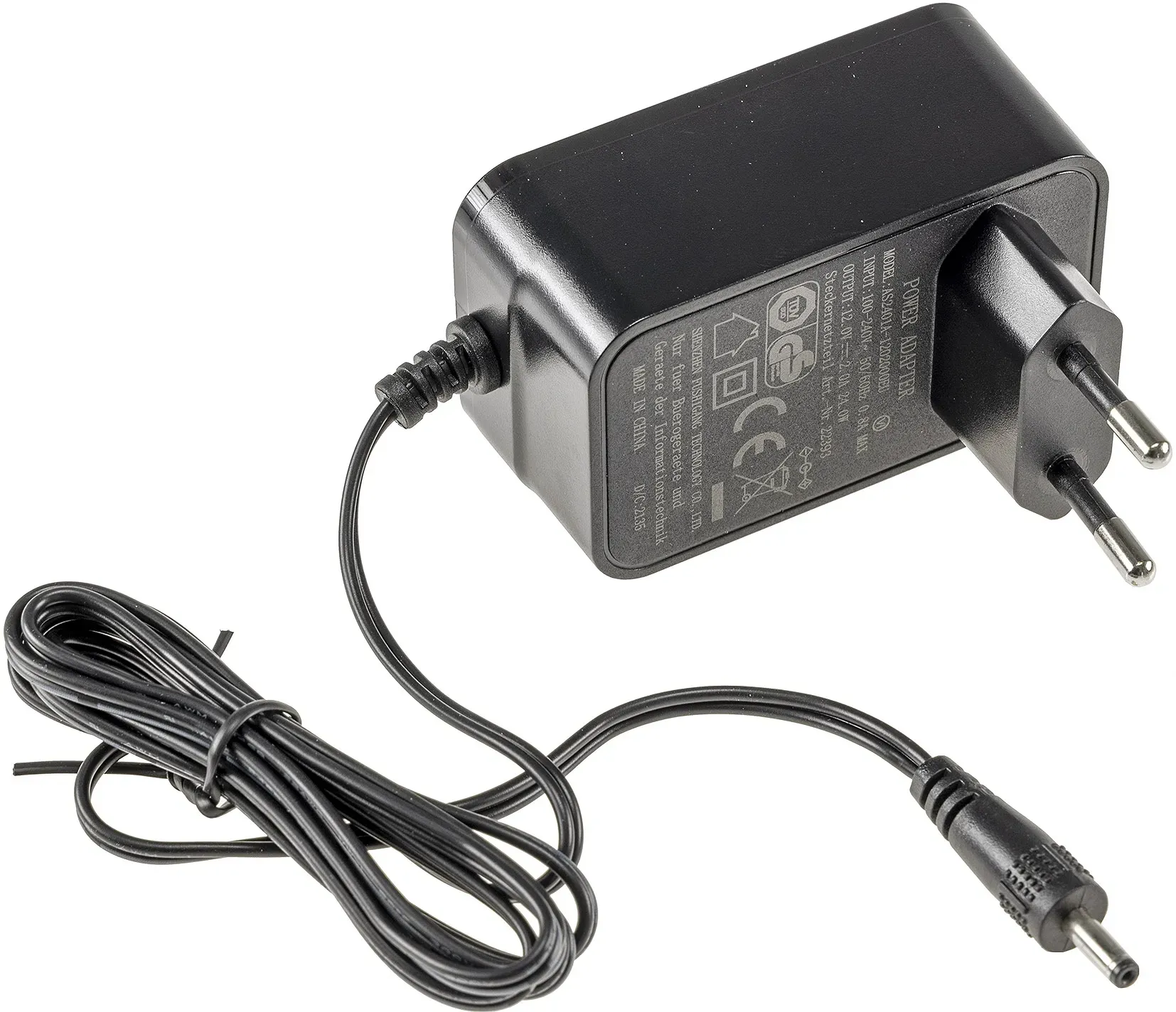 Stecker-Netzteil „CTN-1224/35n“ 110-240V~ >12V=, 2000mA / 24W, 3,5mmKoax Stecker-Netzteil „CTN-1224/35n“ 110-240V~ >12V=, 2000mA / 24W, 3,5mmKoax