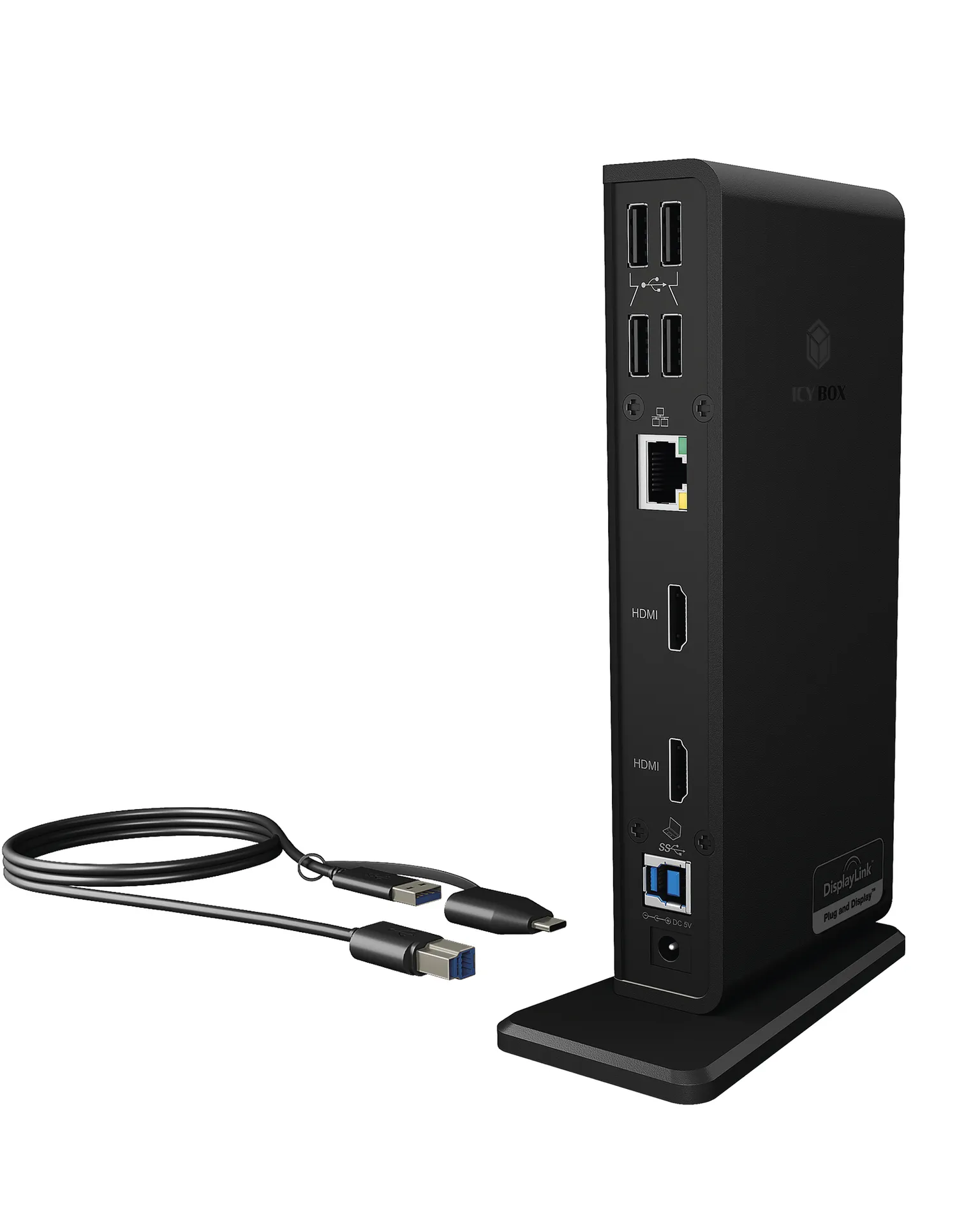 ICY BOX IB-DK2251AC, DisplayLink® USB 3.2 Gen 1 Notebook DockingStation, 2x HDMI® bis zu 2K@60 Hz – Bild 6