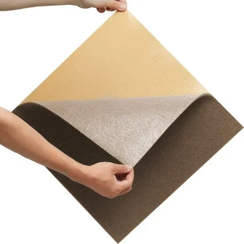 VEVOR Teppichfliesen zum Abziehen und Aufkleben, 457x457mm, selbstklebende Teppichbodenfliesen, weich gepolsterte Teppichfliesen, DIY-Installation für Schlafzimmer, Wohnzimmer (10 Stk., Dunkelbraun) – Bild 10