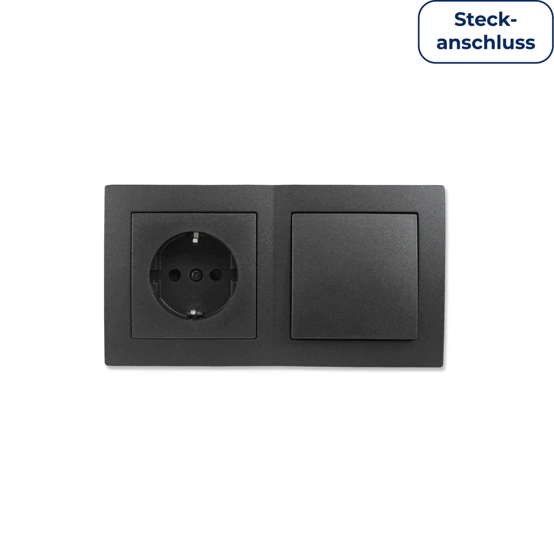 Schalter und Steckdosen Set McPower Flair “Tür 2-fach Profi“ 3-teilig, anthrazit, Steckanschluss Schalter und Steckdosen Set McPower Flair “Tür 2-fach Profi“ 3-teilig, anthrazit, Steckanschluss