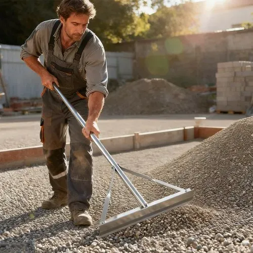 VEVOR Teerverteiler 508 mm, Teerschieber aus Alu, Splittschieber mit 1510 mm Griff, Asphaltrechen-Werkzeug zum Einebnen von Asphalt und Land, Betonpflasterung, Sandglättung, keine Zähne – Bild 7