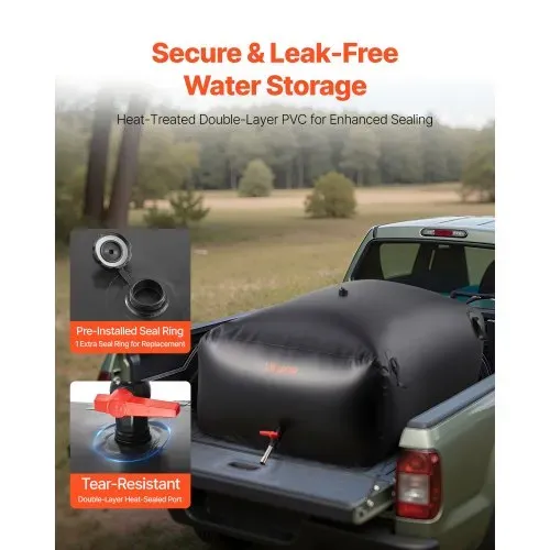 VEVOR Wasserspeicherblase, 540 L PVC-Weichwasserbeutel, Wasserspeicherbehälter, auslaufsicherer & verschleißfester Wassertank für die Outdoor-Bewässerung von Wohnmobil, LKW, Notfall – Bild 3