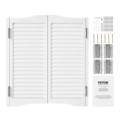 VEVOR Saloontür 900x28x900 mm, Schwingtür mit Scharnieren & Beschlagsatz, Flügeltür, einfach zu installieren, gewölbte Innenschwingtüren für Cafés, Flur, Küche, Bar, Pub, Eingang, weiß VEVOR Saloontür 900x28x900 mm, Schwingtür mit Scharnieren & Beschlagsatz, Flügeltür, einfach zu installieren, gewölbte Innenschwingtüren für Cafés, Flur, Küche, Bar, Pub, Eingang, weiß