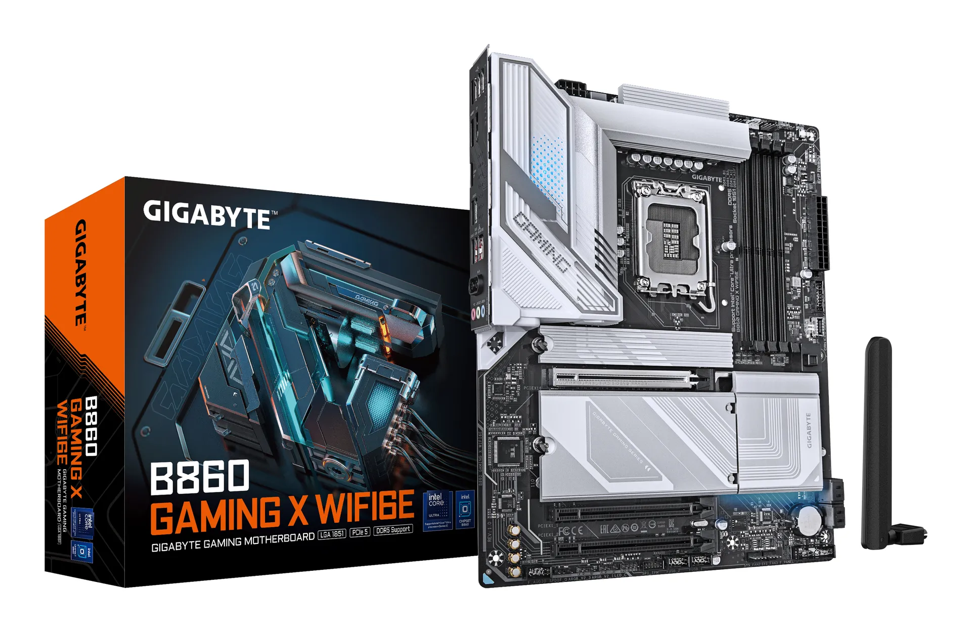 GIGABYTE B860 GAMING X WIFI6E Mainboard – Intel Core Ultra CPUs, 12+1+2+1 Phasen VRM, bis zu 9066MHz DDR5, 1xPCIe 5.0 + 2xPCIe 4.0 M.2, 2,5 GbE LAN, WIFI 6E, USB4 GIGABYTE B860 GAMING X WIFI6E Mainboard – Intel Core Ultra CPUs, 12+1+2+1 Phasen VRM, bis zu 9066MHz DDR5, 1xPCIe 5.0 + 2xPCIe 4.0 M.2, 2,5 GbE LAN, WIFI 6E, USB4
