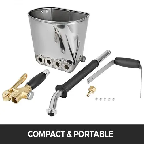 VEVOR Putzwerfer 4 Jet, 4,6 lb Berufswand Mörser Sprüher, Sprühpistole 35 x 20 x 25 cm, Silber Stuck-Sprühpistole 2,1 kg, für Wände Decken Zement Mörtel Sprühmaschine – Bild 5