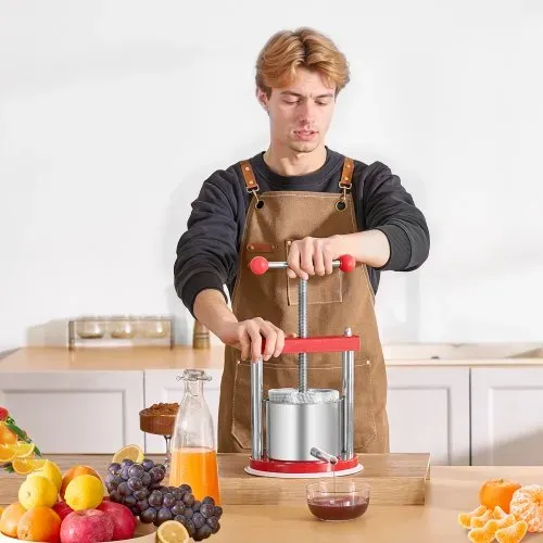 VEVOR Obstweinpresse Obstmühle Apfelmühle (1,65 L) mit 2 Edelstahlfässer, manueller Entsafter, Apfelweinpresse Saftpresse Apfelpresse Traubenpresse Olivenölpresse mit T-Griff für Küche – Bild 7