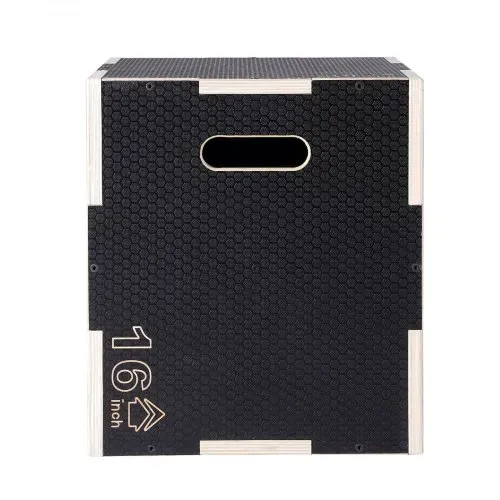 VEVOR 3-in-1-Plyometrische Sprungbox 20/18/16-Zoll-Plyobox, Sprungkasten Sprungkiste 204 kg Tragfähigkeit, Fitnessübungs-Step-Up-Box für Heimtraining, Sprungkrafttraining Schwarz Einstellbare Höhe – Bild 8