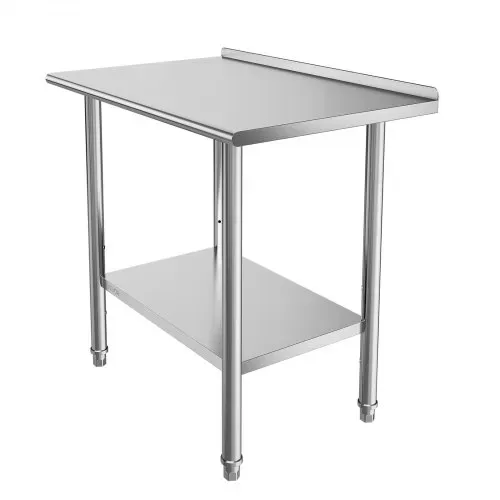 VEVOR Edelstahltisch Gastro 915 x 610 x 894 mm, Verstellbarer Edelstahltisch mit Aufkantung,Arbeitstisch mit Grundboden für Restaurant Schwerlast Obere Ablage (227 kg) Untere Ablage (191 kg) – Bild 10