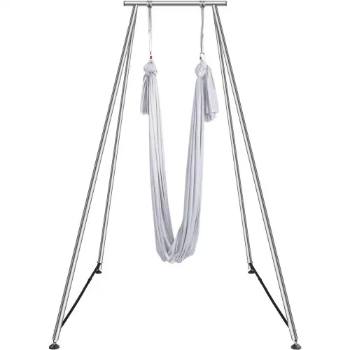 VEVOR Aerial Yoga Hängematte mit Yogarahmen 6 x 2,6 m, Weiß Yoga Swing Air Fliegen, Yoga-Schaukel Hammock Swing 250 kg Max. Tragfähigkeit, inkl. Yoga-Socken & Fußpolster, Anti-Gravity-Übungen – Bild 9