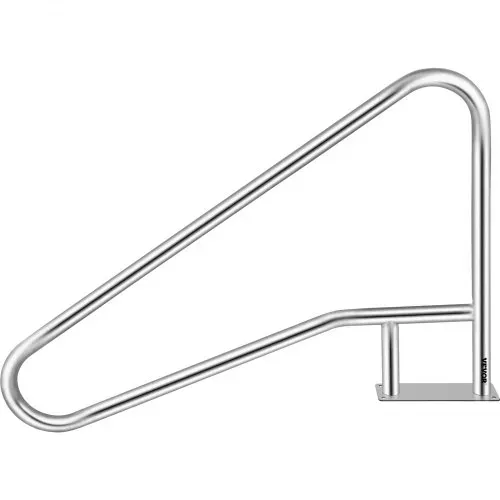VEVOR Pool Haltegriff Edelstahl 139,7x81,2 cm Schwimmbad-Handlauf 113 kg Traglast Einstiegshilfe Pool 4,8 cm Griffbogen mit Griffbezug Treppe für Pool für Schwimmbäder Schräglagen Spa Wasserpark – Bild 8