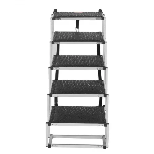 VEVOR Hundetreppe für Autos, breite 5-stufige Hundeautotreppe, zusammenklappbare Hundeautorampe mit rutschfester Oberfläche, tragbare Haustiertreppe aus leichtem Aluminium für Auto, SUV und LKW, trägt bis zu 68 kg – Bild 10