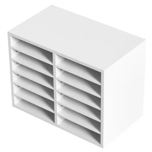 VEVOR Briefablage Schreibtisch Organizer 520 x 305 x 410 mm, 2,3–5,6 cm Einstellbar A4 Stapelbar, Papierablage, Aufbewahrung Schreibtisch Ablagesystem Organisation, Ablage (Weiß, 2 x 6 Fächer) – Bild 9