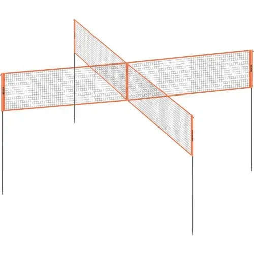 VEVOR Volleyballnetz Höhenverstellbares Volleyballnetz Set, 4,3 x 2,2 m Tragbarer Beachvolleyball-Netz, Orange Volleyballnetz Faltbare Volleyballnetz mit Volleyball & Tragetasche, für Garten, Strand – Bild 9