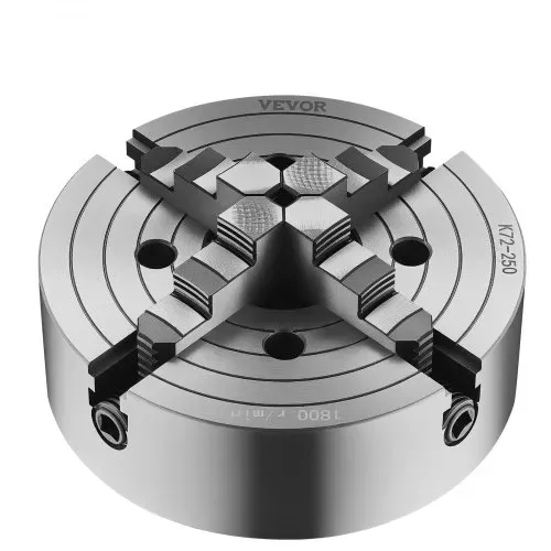 VEVOR 4-Backen-Drehfutter, 250 mm, Spannfutter, 15-250 mm Spannbereich mit T-Schlüssel-Befestigungsschrauben, umkehrbare Backen, HT300-Material, für Holz-Metall-Drehmaschine – Bild 9