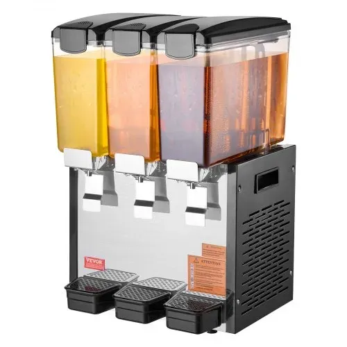 VEVOR kommerzieller Getränkespender mit 3 Tanks, Saftspender 10 L (pro Tank), 440 W Edelstahl Eistee-Getränkeautomat mit 7–12 °C Kühltemperatur, für Kaltgetränke Restaurant Bar Party Buffet Catering – Bild 9