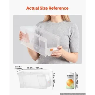 VEVOR Stapelboxen, 276x140x130 mm (8er-Pack), Lagerboxen zum Organisieren & Aufbewahren, Sichtlagerboxen, Sichtlagerkasten, für Schrank, Garage, Kleinteile, Bürobedarf, anderes Zubehör, transparent VEVOR Stapelboxen, 276x140x130 mm (8er-Pack), Lagerboxen zum Organisieren & Aufbewahren, Sichtlagerboxen, Sichtlagerkasten, für Schrank, Garage, Kleinteile, Bürobedarf, anderes Zubehör, transparent