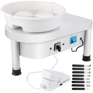 VEVOR Ceramic Wheel Machine 280W Electric Pottery 25cm Keramik Radmaschine 220V Radmaschine DIY verstellbare Füße mit Sculpting Set Elektrische Töpferscheibe Maschine mit Fußpedale und Waschbecken VEVOR Ceramic Wheel Machine 280W Electric Pottery 25cm Keramik Radmaschine 220V Radmaschine DIY verstellbare Füße mit Sculpting Set Elektrische Töpferscheibe Maschine mit Fußpedale und Waschbecken