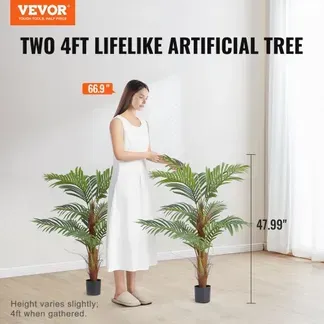 VEVOR 2x Areca Catechu Künstlich 800x800x1219mm Kunstpflanze PE Künstliche Pflanzen Plastikpflanzen im Topf Betelnusspalme Geruchslos Wasserdicht Ideal für Schlafzimmer Arbeitszimmer Wohnzimmer VEVOR 2x Areca Catechu Künstlich 800x800x1219mm Kunstpflanze PE Künstliche Pflanzen Plastikpflanzen im Topf Betelnusspalme Geruchslos Wasserdicht Ideal für Schlafzimmer Arbeitszimmer Wohnzimmer