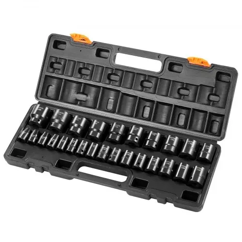 VEVOR Schlag-Steckschlüsselsatz 1/2 Zoll, 26-teilig, Schlag-Steckschlüssel, flache Stecknüsse, 6-Kant-Steckschlüssel, CR-V, 1/2 Zoll Antriebs-Steckschlüsselsatz Schlag metrisch 10-36 mm – Bild 8