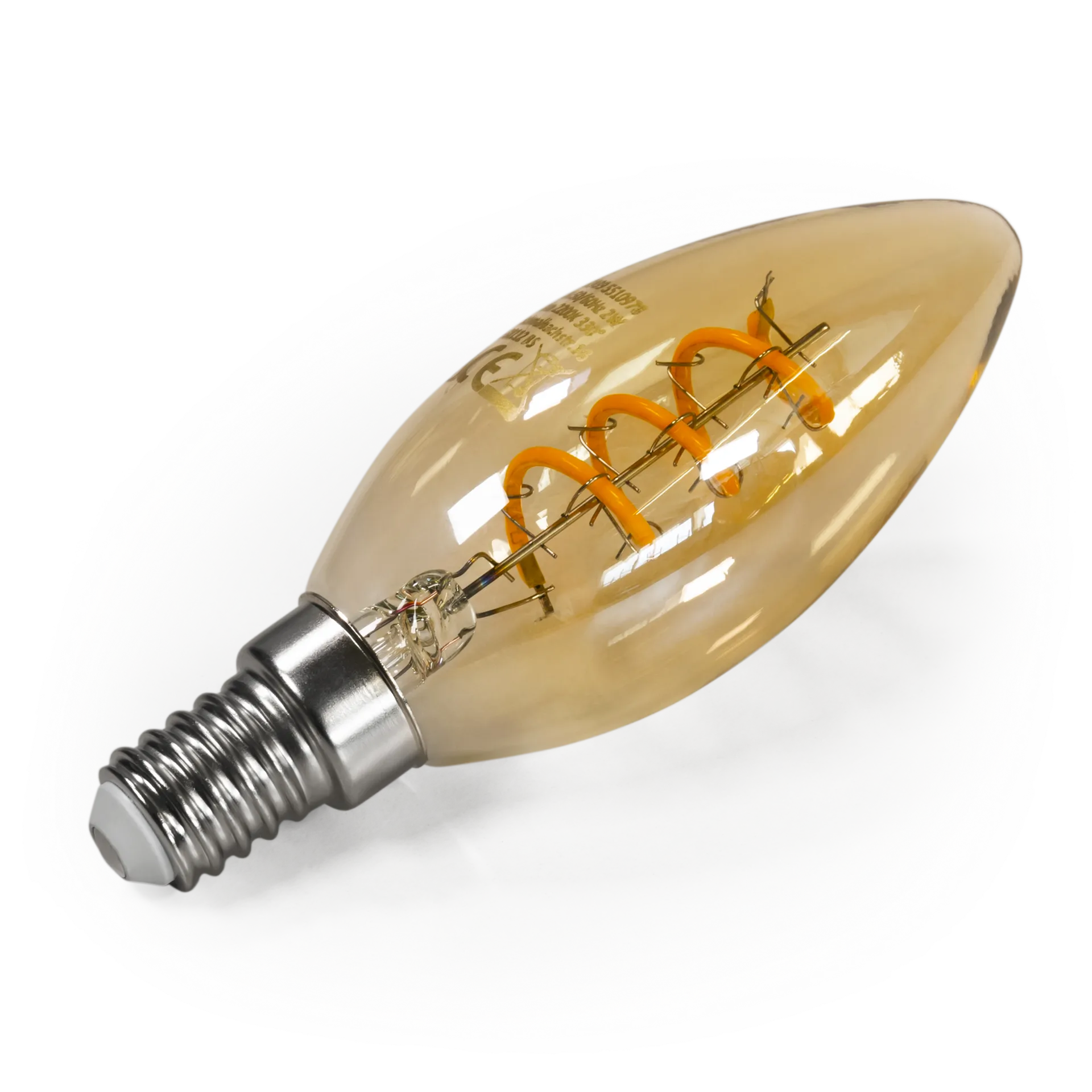 LED Filament Kerzenlampe McShine “Retro“ E14, 2W, 150lm, warmweiß, goldenes Glas LED Filament Kerzenlampe McShine “Retro“ E14, 2W, 150lm, warmweiß, goldenes Glas