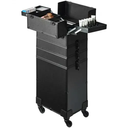 VEVOR Kosmetikkoffer mit wärmeisolierender Schicht Make Up Tasche aus MDF-Platte + Aluminiumrahmen robust und verschleißfest Schminkkoffer Schminktasche Kosmetikbeutel Make-up-Organizer 353x253x745mm – Bild 10