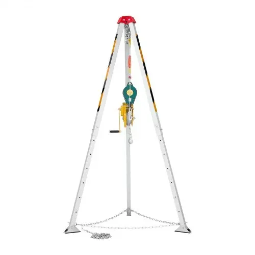 VEVOR Dreibein-Set für beengte Räumen, Rettungsdreibein mit Hebevorrichtung, 816 kg Winde, Rettungssystem 19,8 m Kabel, Rettungsstativ mit Absturzsicherung, 1,34–2,15 m Arbeitshöhe – Bild 8