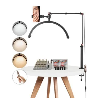 VEVOR Tischleuchte für Nägel mit Telefonhalterung (20 W 765 mm max. Höhe) Nageltechnikleuchte, Nageltischleuchte mit einstellbarer Helligkeit, Tischleuchte für Nageltechniker Wimpernverlängerung VEVOR Tischleuchte für Nägel mit Telefonhalterung (20 W 765 mm max. Höhe) Nageltechnikleuchte, Nageltischleuchte mit einstellbarer Helligkeit, Tischleuchte für Nageltechniker Wimpernverlängerung