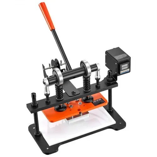 VEVOR Beheizte Lederschneidemaschine 260x120 mm Lederdruckmaschine 1,5 t, zum Lederprägen & Stanzen 12 mm Hub Zwei Führungswellen Digitales Bedienfeld 26 Kupferbuchstabenstempel 50 Heißprägefolien – Bild 10