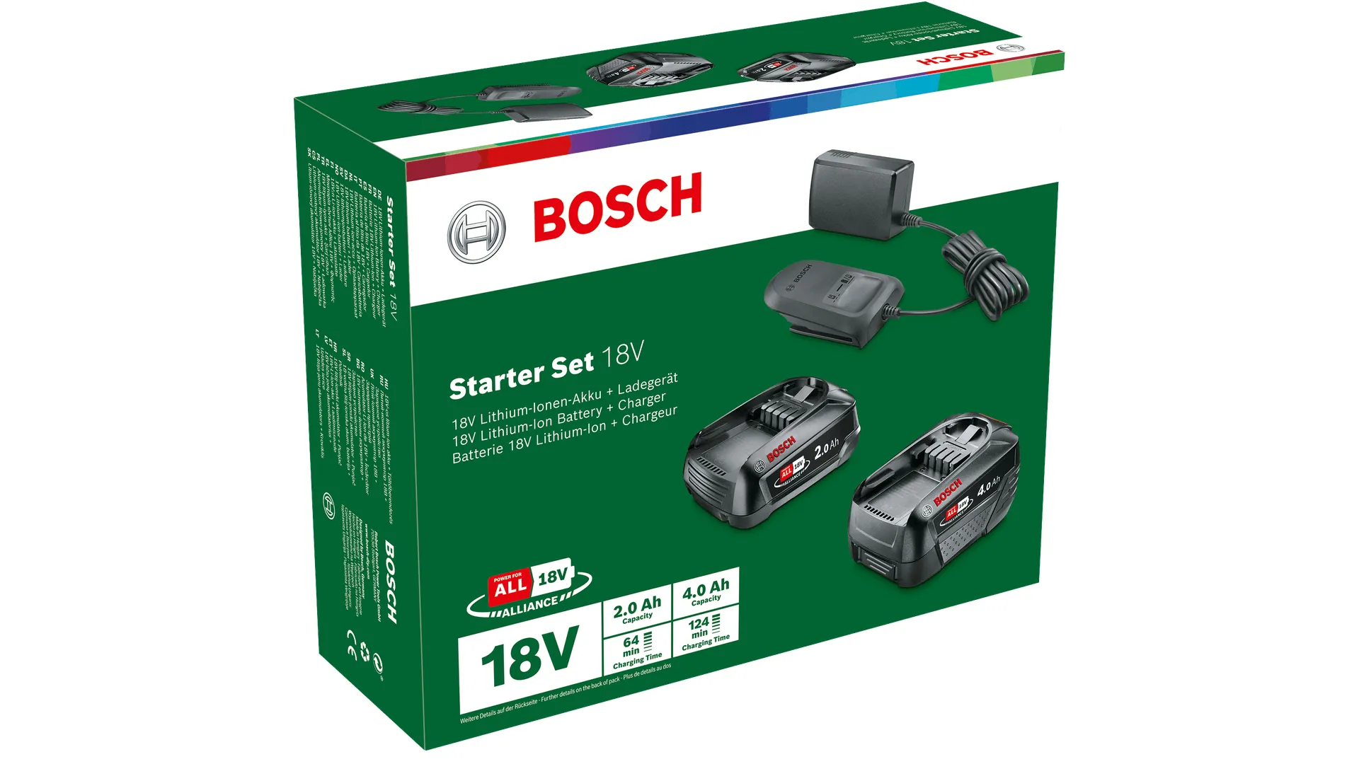 Bosch Starter-Set 18V - 2 x Akku (2,0 Ah + 4,0 Ah) Batterie- & Ladegerät-Set – Bild 3