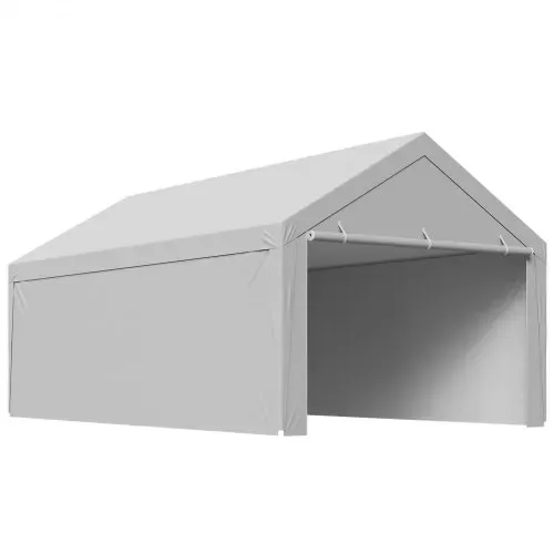 VEVOR Carport-Ersatzdach, 3,65x6,09 m, tragbare Garagenzeltplane mit Seitenwänden, UV-beständig, strapazierfähige Autounterstandsplane, grau, Rahmen nicht im Lieferumfang enthalten – Bild 10