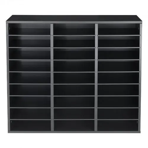 VEVOR Dokumentenablage Holz Schreibtisch Organizer mit 27 Fächern Schwarz, Ablagefach für Standard-A4-Dokumente Akten & Papiere, mit Verstellbaren Einlegböden für Büro, Zuhause & Klassenzimmer, MDF – Bild 9