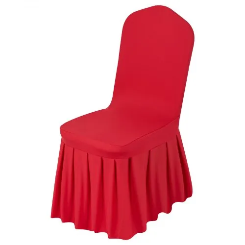 VEVOR Stuhlhussen Stuhlbezug flacher Vorderseite 30 Stk. waschbarer & abnehmbarer Stuhlüberzug aus Polyester-Spandex für Hochzeitsfeiern Restaurant, passend für Stühle (51 x 45 x 95 cm) Rot VEVOR Stuhlhussen Stuhlbezug flacher Vorderseite 30 Stk. waschbarer & abnehmbarer Stuhlüberzug aus Polyester-Spandex für Hochzeitsfeiern Restaurant, passend für Stühle (51 x 45 x 95 cm) Rot
