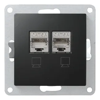 Netzwerk-Dose McPower “Flair“ CAT6A, UP, matt schwarz, vollgeschirmt Netzwerk-Dose McPower “Flair“ CAT6A, UP, matt schwarz, vollgeschirmt