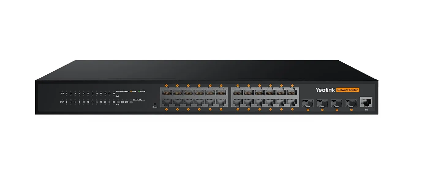 Yealink MSFT – RCH240 E2 – 24-Port L2+Web Managed PoE+ Switch Yealink MSFT – RCH240 E2 – 24-Port L2+Web Managed PoE+ Switch