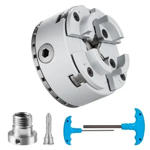 VEVOR KP2-3/4 Drehbankfutter 4-Backen φ70mm Backenfutter aus 45# Klemmbereich 30–47mm Spannfutter-Innengewinde 1x8 TPI Drehbank Ausrichtungsgenauigkeit ≤0,3mm Drechselfutter Drehmaschinenfutter – Bild 8