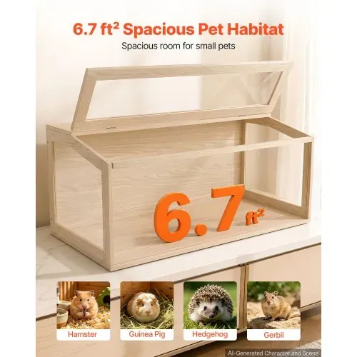 VEVOR Hamsterkäfig Nagerkäfig Nagarium Hamstergehege Holz 1220x510x510mm, 270°-Sichtfenster Nagersicher mit Deckel Belüftung für Goldhamster Zwerghamster Meerschweinchen Rennmäuse VEVOR Hamsterkäfig Nagerkäfig Nagarium Hamstergehege Holz 1220x510x510mm, 270°-Sichtfenster Nagersicher mit Deckel Belüftung für Goldhamster Zwerghamster Meerschweinchen Rennmäuse